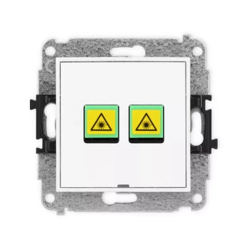 Mechanizm gniazda światłowodowego/optycznego podwójnego, bez pola opisowego Karlik seria MINI MGOPBO-2 kolor biały