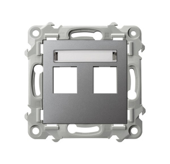 Obudowa gniazda podwójnego typu Keystone prosta seria SZAFIR kolor Szary mat symbol GPK-2Z/p/70