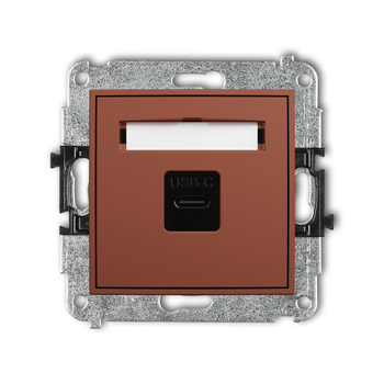 Mechanizm gniazda pojedynczego 1xUSB C-C Karlik seria ICON 63IGUSB-7 kolor terakota