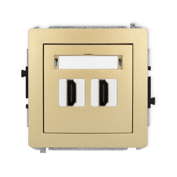 Mechanizm gniazda podwójnego HDMI 2.0, 4K Karlik seria DECO 29DHDMI-4 kolor złoty