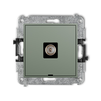 Mechanizm gniazda antenowego pojedynczego TV, bez pola opisowego Karlik seria MINI 61MGTVBO-1 kolor szałwiowy