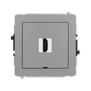 Mechanizm gniazda pojedynczego HDMI 2.0, 4K, bez pola opisowego Karlik seria DECO 27DHDMIBO-3 kolor szary mat