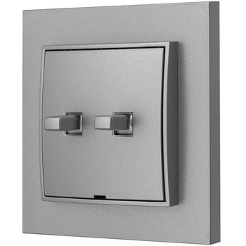 Włącznik roletowy styl usa karlik mini kolor srebrny