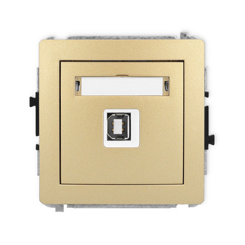 Mechanizm gniazda pojedynczego USB A-B 2.0 Karlik seria DECO 29DGUSB-3 kolor złoty