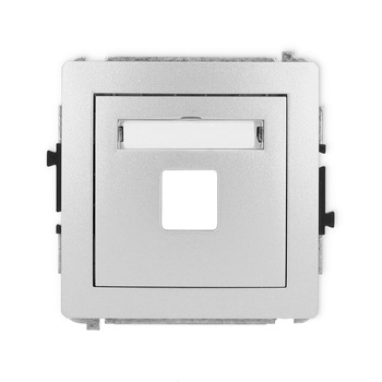 Mechanizm gniazda multimedialnego pojedynczego bez modułu standard Keystone Karlik seria DECO 7DGM-1P kolor srebrny metalik