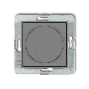 Mechanizm elektronicznego regulatora oświetlenia przyciskowo-obrotowego do lamp LED Karlik seria ICON 27IRO-2 kolor szary mat