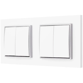 Włącznik światła Dwa podwójne kolor biały/srebrny