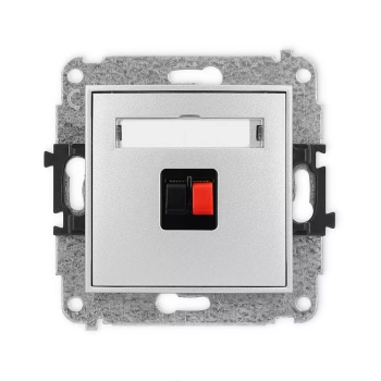 Mechanizm gniazda głośnikowego pojedynczego Karlik seria ICON 7IGG-1 kolor srebrny metalik