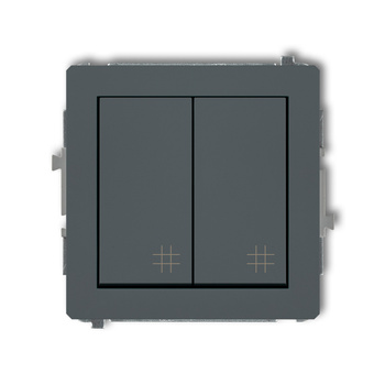 Mechanizm łącznika podwójnego krzyżowego Karlik seria DECO 28DWP-66 kolor grafitowy mat