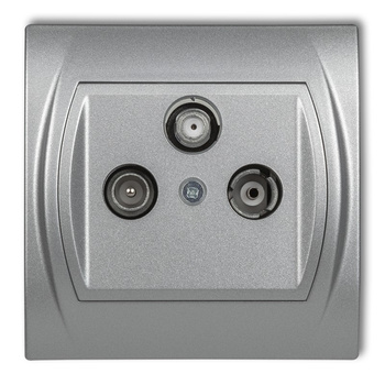 Gniazdo abonenckie RTV-SAT końcowe 1,5dB Karlik seria LOGO 7LGS kolor srebrny metalik