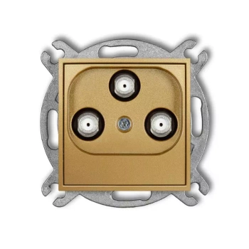 Mechanizm gniazda multimedialnego 3F DATA UPC Karlik seria MINI 29MGMU kolor złoty