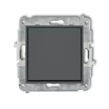 Mechanizm łącznika zwiernego, jednobiegunowego bez piktogramu Karlik seria ICON 28IWP-4.1 kolor grafitowy mat