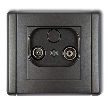 Gniazdo abonenckie RTV przelotowe 9dB Karlik seria FLEXI 11FG9P kolor grafitowy