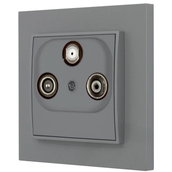 Gniazdo rtv-sat z ramką prostą seria MINI kolor szary mat