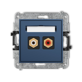 Mechanizm gniazda podwójnego RCA typu cinch - biały i czerwony, pozłacany Karlik seria MINI 64MGRCA-2 kolor navy blue