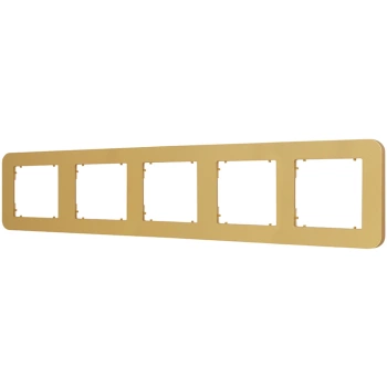 Ramka uniwersalna pięciokrotna zaokrąglona z tworzywa Karlik seria MINI 29MRTZ-5 kolor złoty