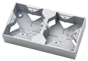 Puszka instalacyjna podwójna seria ARIA kolor Srebro symbol PNP-2U/18