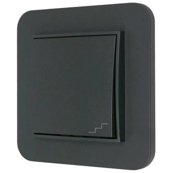 Włącznik schodowy z ramką zaokrągloną seria MINI kolor grafitowy mat