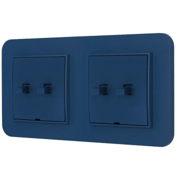 Dwa włączniki podwójne w stylu USA ramka zaokrąglona seria Mini kolor navy blue