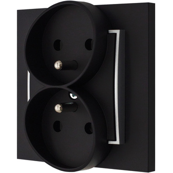 Gniazdo bezpieczne dla dzieci karlik mini kolor czarny mat/srebrny