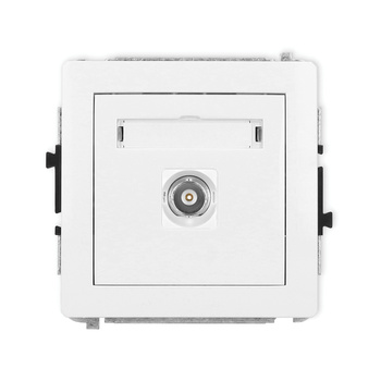 Mechanizm gniazda pojedynczego BNC Karlik seria DECO 25DGBNC-1 kolor biały mat