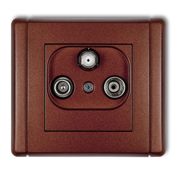 Gniazdo abonenckie RTV-SAT końcowe multimedialne Internet Karlik seria FLEXI 9FGM kolor brązowy metalik