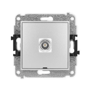 Mechanizm gniazda pojedynczego BNC, bez pola opisowego Karlik seria MINI 7MGBNCBO-1 kolor srebrny metalik