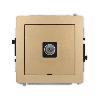 Mechanizm gniazda antenowego pojedynczego TV, bez pola opisowego Karlik seria DECO 8DGTVBO-1 kolor złoty metalik