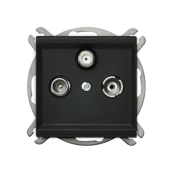 Gniazdo RTV-SAT końcowe seria SONATA kolor Czarny metalik symbol GPA-RS/m/33