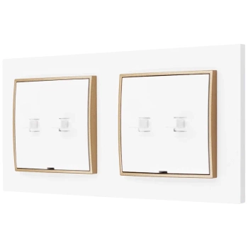 Włącznik światła Dwa podwójne usa kolor biały/złoty