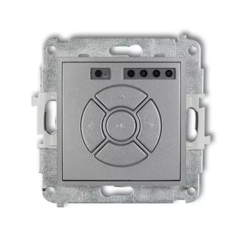 Mechanizm elektronicznego sterownika roletowego przycisk strefowy Karlik seria ICON 7ISR-5 kolor srebrny metalik
