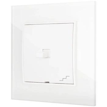 Włącznik schodowy w stylu USA ramka kwadratowa efekt szkła seria ICON kolor biały
