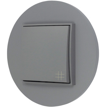 Włącznik krzyżowy z ramką okrągłą seria MINI kolor szary mat