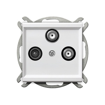 Gniazdo RTV-SAT z dwoma wyjściami SAT seria SONATA kolor Biały symbol GPA-R2S/m/00