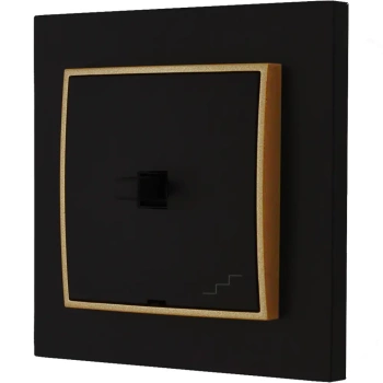 Włącznik schodowy styl usa karlik mini kolor czarny mat/złoty