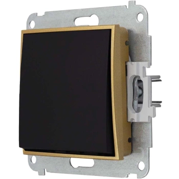 Włącznik pojedynczy bez ramki karlik mini kolor czarny mat/złoty