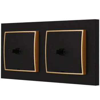 Włącznik światła Dwa pojedyncze styl usa kolor czarny mat/złoty