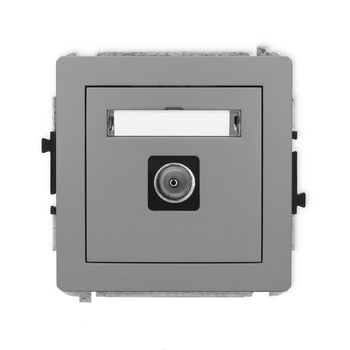 Mechanizm gniazda antenowego pojedynczego TV Karlik seria DECO 27DGTV-1 kolor szary mat