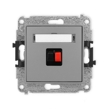Mechanizm gniazda głośnikowego pojedynczego Karlik seria ICON 27IGG-1 kolor szary mat