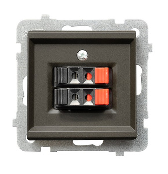 Gniazdo głośnikowe podwójne seria SONATA kolor Czekoladowy metalik symbol GG-2R/m/40