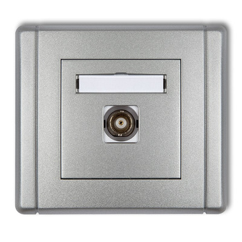 Gniazdo pojedyncze BNC Karlik seria FLEXI 7FGBNC-1 kolor srebrny metalik