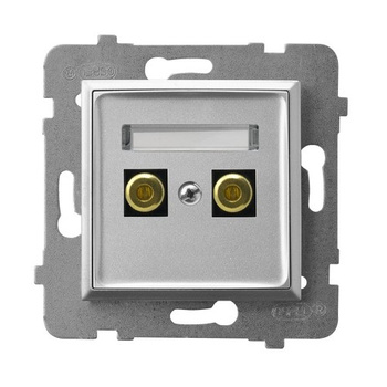 Gniazdo głośnikowe pojedyncze seria ARIA kolor Srebro symbol GGN-1U/m/18