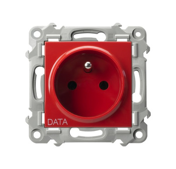 Gniazdo pojedyncze z uziemieniem DATA seria SZAFIR kolor Biały symbol GP-1ZZD/m/00