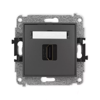 Mechanizm gniazda pojedynczego HDMI 2.0, 4K Karlik seria ICON 28IHDMI-3 kolor grafitowy mat