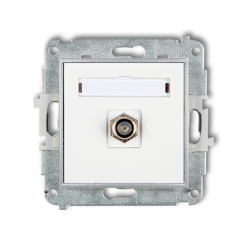 Gniazdo antenowe 1x bez ramki karlik mini kolor biały/srebrny