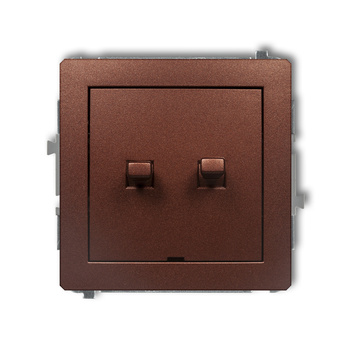 Mechanizm łącznika podwójnego schodowego w stylu amerykańskim bez piktogramów Karlik seria DECO 9DWPUS-33.1 kolor brązowy metalik