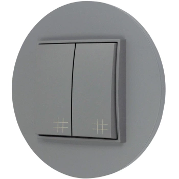 Włącznik krzyżowy podwójny z ramką okrągłą seria MINI kolor szary mat