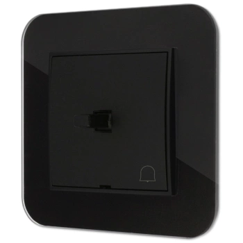 Włącznik dzwonkowy w stylu USA ramka zaokrąglona efekt szkła seria ICON kolor czarny