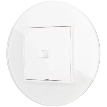 Włącznik pojedynczy w stylu USA ramka okrągła efekt szkła seria ICON kolor biały