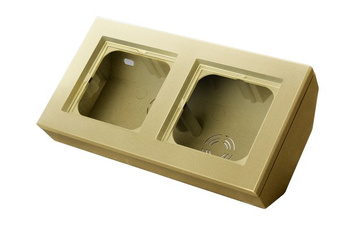 Puszka narożna do serii SONATA podwójna, wyposażona w ramkę seria SONATA kolor Szampański złoty symbol PNP-2RN/39